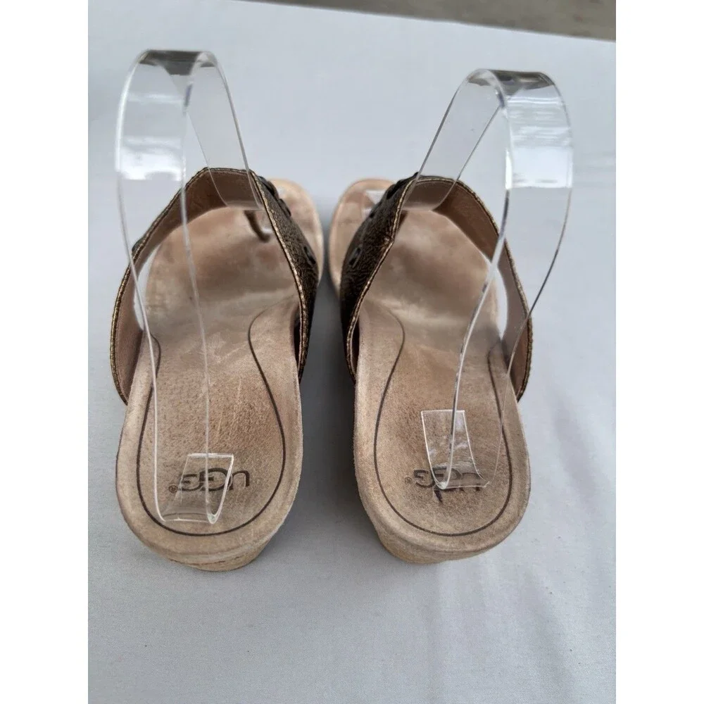 UGG Sandles - Cork Wedge Bronze Size 8